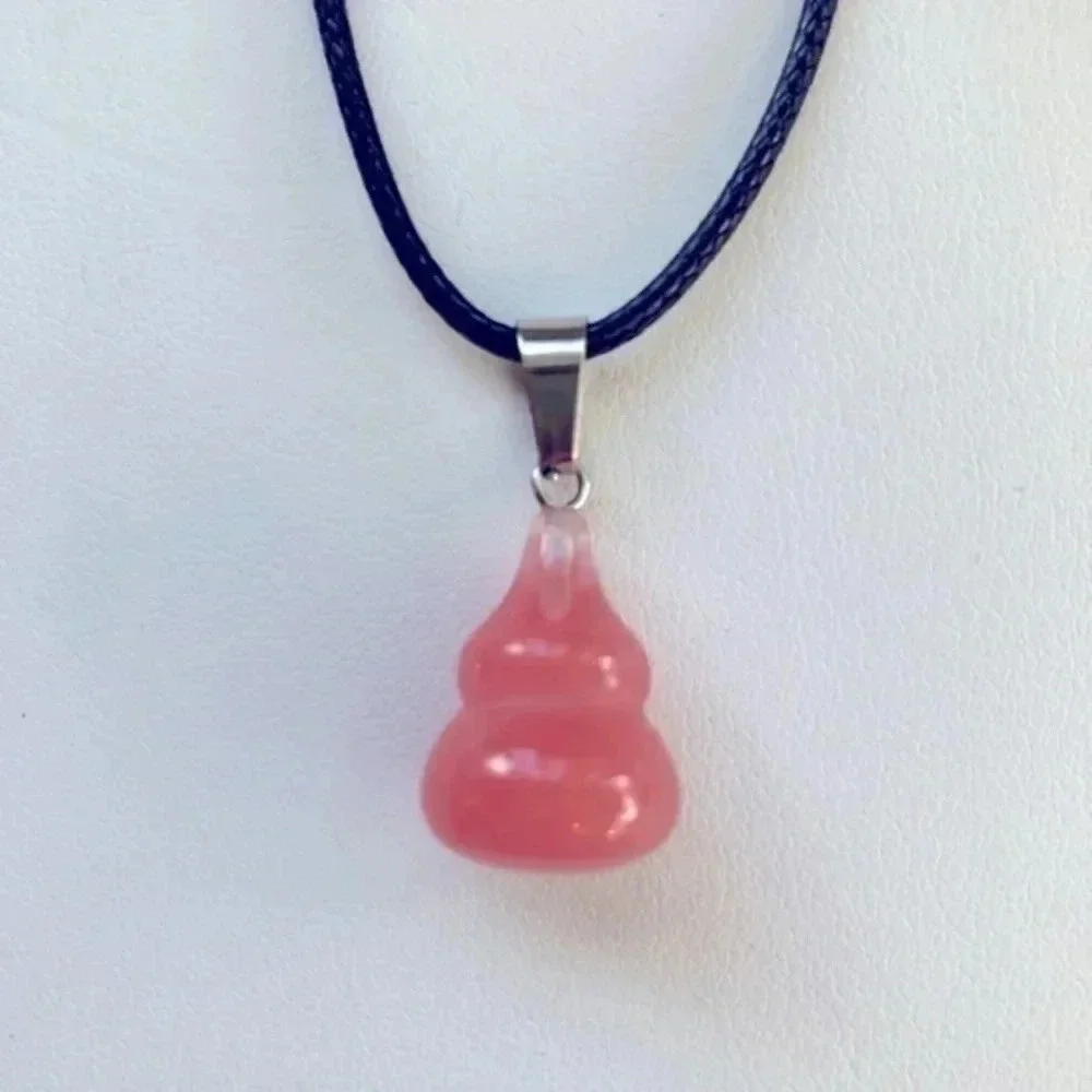 Handmade Cherry Quartz Double Bubble Stone Necklace NWT